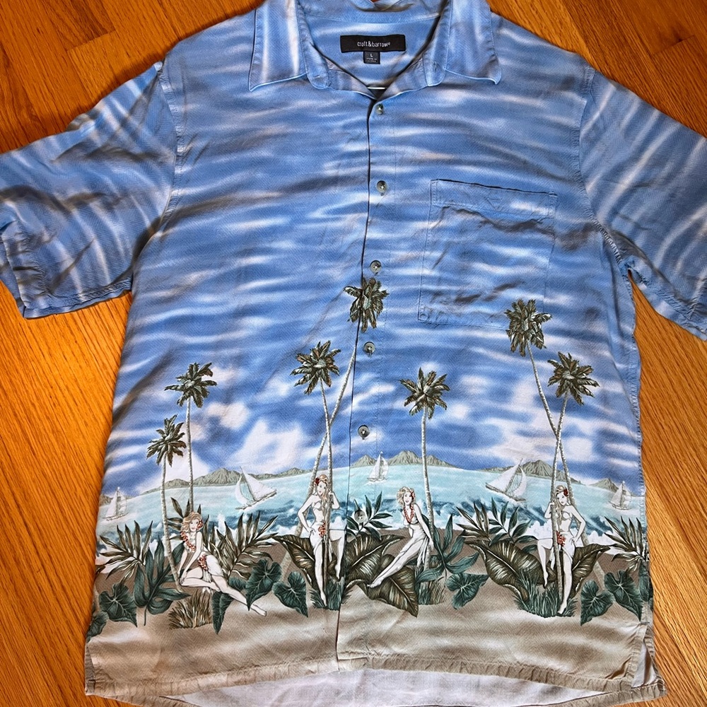 Vintage Blue Hawaiian Shirt